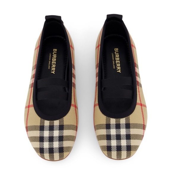 Burberry Kids Logo-Detail Check Ballerina Shoes, Size EU 35, UK 2.5 NEW in Box - Picture 7 of 16